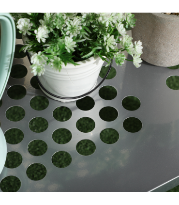 Outsunny 2-Tier Plant Stand Storage Organizer Steel Display Shelf for Patio