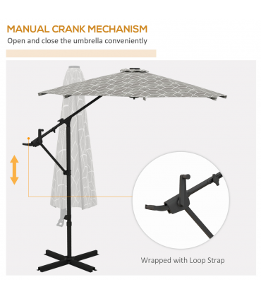 Outsunny 2-in-1 Cantilever Parasol and Market Parasol with 360� Rotation