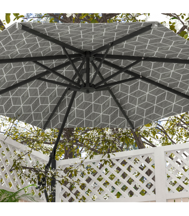 Outsunny 2-in-1 Cantilever Parasol and Market Parasol with 360� Rotation