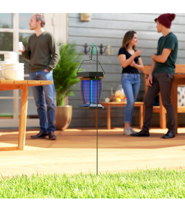 Outsunny 2-in-1 Electric Fly Zapper with UVA Light, Hanging Garden Lantern