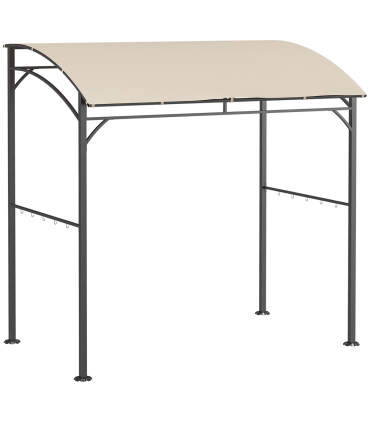 Outsunny 2.2 x 1.5 m BBQ Gazebo Tent Sun Shade with Canopy and 10 Hooks, Beige