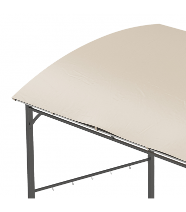 Outsunny 2.2 x 1.5 m BBQ Gazebo Tent Sun Shade with Canopy and 10 Hooks, Beige