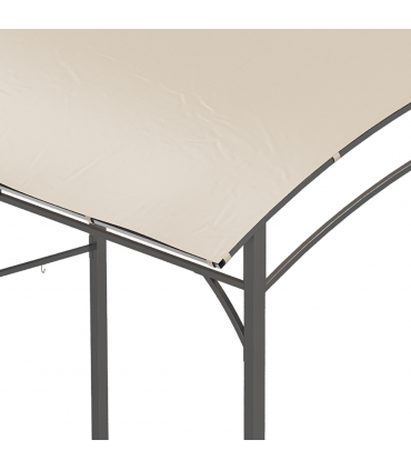 Outsunny 2.2 x 1.5 m BBQ Gazebo Tent Sun Shade with Canopy and 10 Hooks, Beige