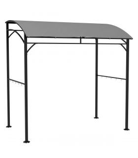 Outsunny 2.2 x 1.5 m BBQ Gazebo Tent Sun Shade with Canopy and 10 Hooks, Grey