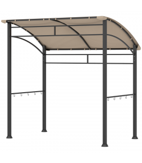 Outsunny 2.2 x 1.5 m BBQ Gazebo Tent Sun Shade with Canopy, Khaki