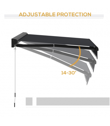 Outsunny 2.5 x 2m Electric Awning with LED Light, Sun Canopies for Patio