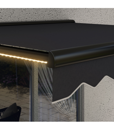 Outsunny 2.5 x 2m Electric Awning with LED Light, Sun Canopies for Patio