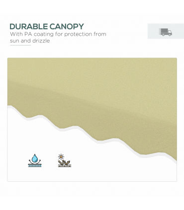 Outsunny 2.5m Square Cantilever Garden Parasol Umbrella with Cross Base, Beige