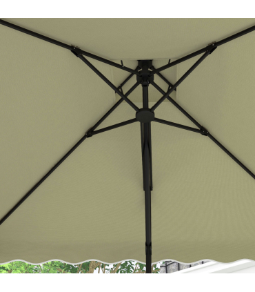 Outsunny 2.5m Square Cantilever Garden Parasol Umbrella with Cross Base, Beige