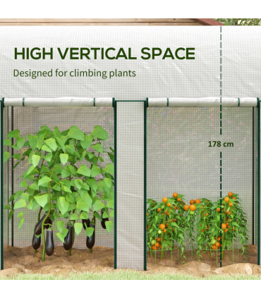 Outsunny 200 x 100 x 178cm Small Tomato Greenhouse with Roll-up Zipped Doors