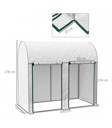 Outsunny 200 x 100 x 178cm Small Tomato Greenhouse with Roll-up Zipped Doors