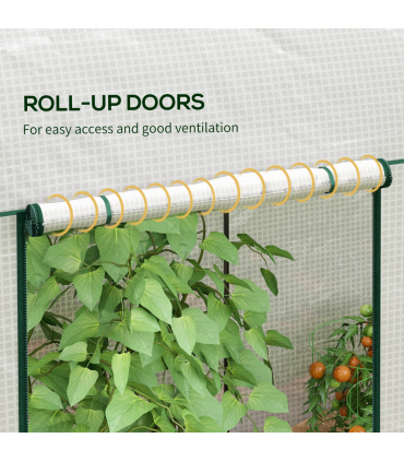 Outsunny 200 x 100 x 178cm Small Tomato Greenhouse with Roll-up Zipped Doors