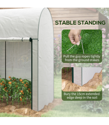 Outsunny 200 x 100 x 178cm Small Tomato Greenhouse with Roll-up Zipped Doors