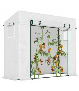 Outsunny 200x76x168cm Walk-in Garden Greenhouse Plant Warm House w/ Roll Up Door