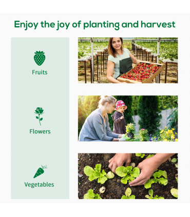 Outsunny 200x76x168cm Walk-in Garden Greenhouse Plant Warm House w/ Roll Up Door