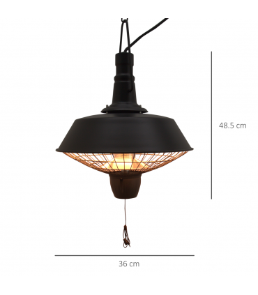 Outsunny 2100W Electric Patio Heater Garden Ceiling Hanging Warmer Halogen Light