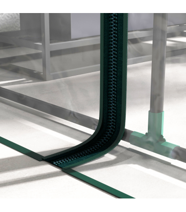 Outsunny 214x118x212cm Walk-In Lean to Wall Tunnel Plastic Greenhouse with Doors