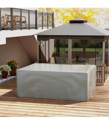 Outsunny 235x190x90cm Large Patio Set Outdoor Garden Furniture Cover Grey