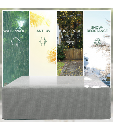 Outsunny 235x190x90cm Large Patio Set Outdoor Garden Furniture Cover Grey