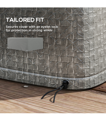 Outsunny 235x190x90cm Large Patio Set Outdoor Garden Furniture Cover Grey