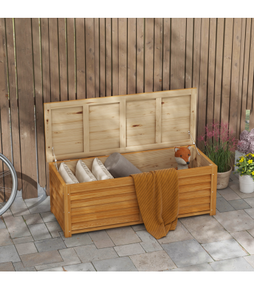 Outsunny 292L Outdoor Storage Box for Patio, Pool, Light Brown