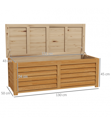 Outsunny 292L Outdoor Storage Box for Patio, Pool, Light Brown