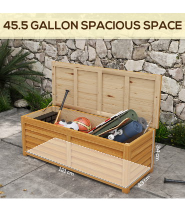 Outsunny 292L Outdoor Storage Box for Patio, Pool, Light Brown