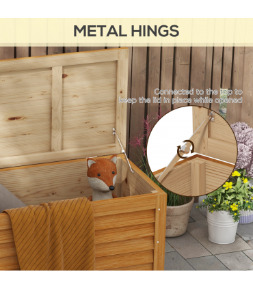 Outsunny 292L Outdoor Storage Box for Patio, Pool, Light Brown