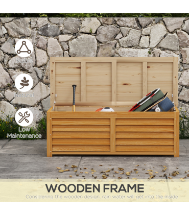 Outsunny 292L Outdoor Storage Box for Patio, Pool, Light Brown