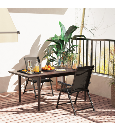 Outsunny 2PCS Folding Chair w/ Breathable Mesh Fabric Seat, Black