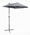 Outsunny 2m Half Garden Parasol Market Umbrella w/ Crank Handle, Base Dark Grey