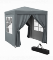 Outsunny 2mx2m Pop Up Gazebo Party Tent Canopy Marquee with Storage Bag Grey