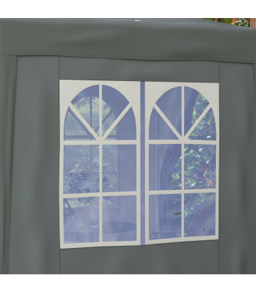 Outsunny 2mx2m Pop Up Gazebo Party Tent Canopy Marquee with Storage Bag Grey