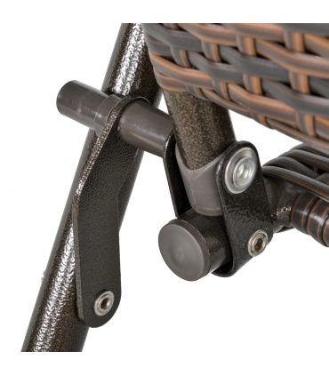 Outsunny 2pcs Rattan Chair Foldable Garden Furniture w/ Armrest Steel Frame