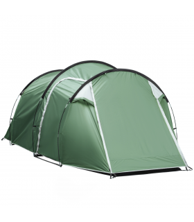 Outsunny 3 Man Camping Tent with Porch and Weather-Resistant Rainfly, Green