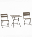 Outsunny 3 PCS Foldable Garden Bistro Set Folding Table And Chairs Set, Grey