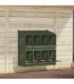 vidaXL Chicken Nesting Box with 8 Compartments Olive Green Metal