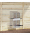 vidaXL Chicken Nesting Box with 4 Compartments Galvanized Silver Metal