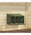 vidaXL Chicken Nesting Box with 3 Compartments Olive Green Metal
