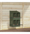 vidaXL Chicken Nesting Box with 4 Compartments Olive Green Metal