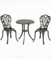 Outsunny 3 Piece Patio Bistro Set Outdoor Table Set with Umbrella Hole Bronze