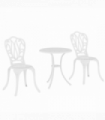 Outsunny 3 Piece Patio Bistro Set Outdoor Table Set with Umbrella Hole White