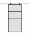 vidaXL Sliding Door with Hardware Set 102.5x205 cm ESG Glass&Aluminium