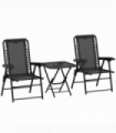Outsunny 3 Pieces Folding Garden Bistro Set with Cup Holders, Black