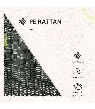 Outsunny 3 Pieces Garden Furniture Set with 2 Stackable Chairs, Black