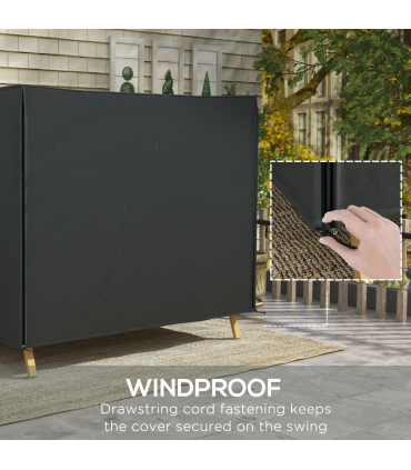 Outsunny 3 Seater Garden Swing Cover, Windproof and Anti-UV, 220 x 125 x 172cm