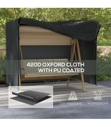 Outsunny 3 Seater Garden Swing Cover, Windproof and Anti-UV, 220 x 125 x 172cm