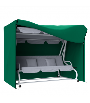 Outsunny 3 Seater Garden Swing Cover, Windproof and Anti-UV, Green