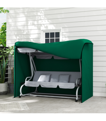 Outsunny 3 Seater Garden Swing Cover, Windproof and Anti-UV, Green