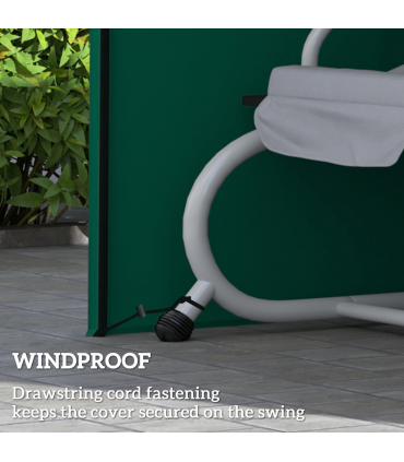 Outsunny 3 Seater Garden Swing Cover, Windproof and Anti-UV, Green